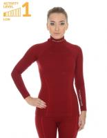 Brubeck Футболка женская дл.рукав Wool Merino 78% Бордо в Перми