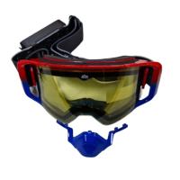 AiM Очки снегоходные с магнитной линзой и подогревом (PRO) 31-107 Accu Heated Red-Blue Glossy в Перми