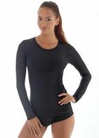 Brubeck Футболка женская дл.рукав Comfort Wool Черный в Перми