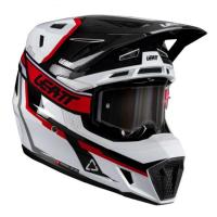 Leatt Шлем кроссовый  7.5 V26 White-Red + очки Velocity 4.5 в Перми