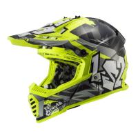 LS2 Шлем MX437 Fast Evo Mini Crusher Black Hi-Vis Yellow в Перми