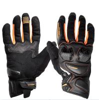 Sweep Перчатки кожаные+текстиль Hammer Black/Orange в Перми