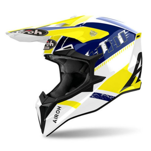 Airoh Мотошлем Wraaap Feel Yellow/Blue Gloss в Перми