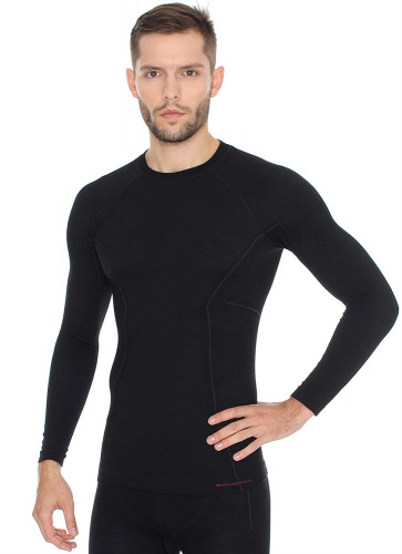 Brubeck Футболка мужская Active Wool Черный в Перми